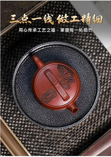 Miniatura 3 de Tetera Zisha hecha a mano, tetera china de arcilla púrpura Yixing 4.05 onzas, infusor chino de Kungfu Brew té de hojas sueltas