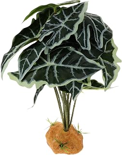POPETPOP Plantas De Répteis - Plantas Artificiais Plantas De Terrário Decoração De Habitat Anfíbio Plantas Falsas Plantas De Tanque De Répteis Com Base Para Tartaruga Lagartixa