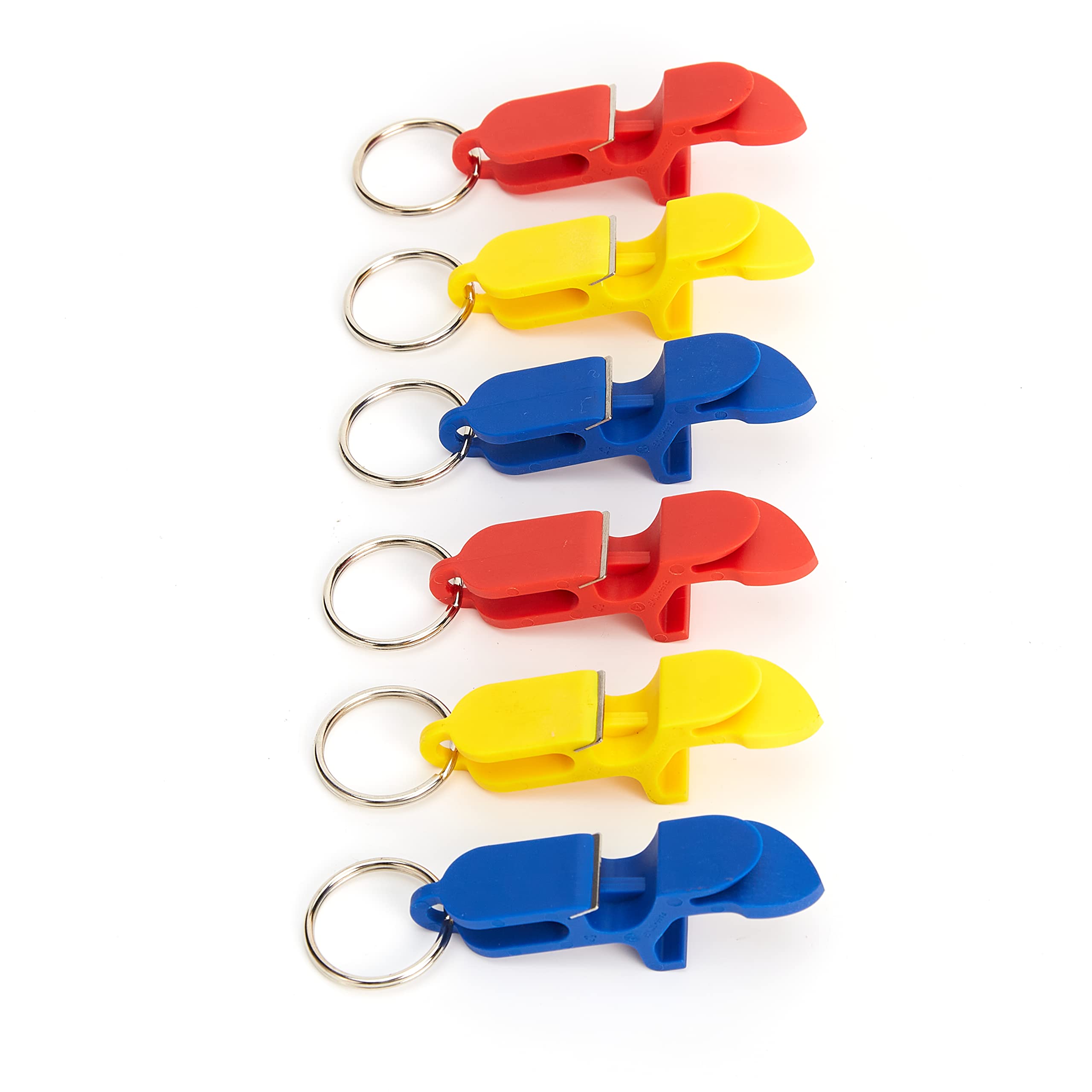 Ageno Shotgun Tool Keychain 6 Pcs Bottle Opener Keychain, 4 in 1 Can Opener and Shotgunning Tool (Red-Blue-Yellow)