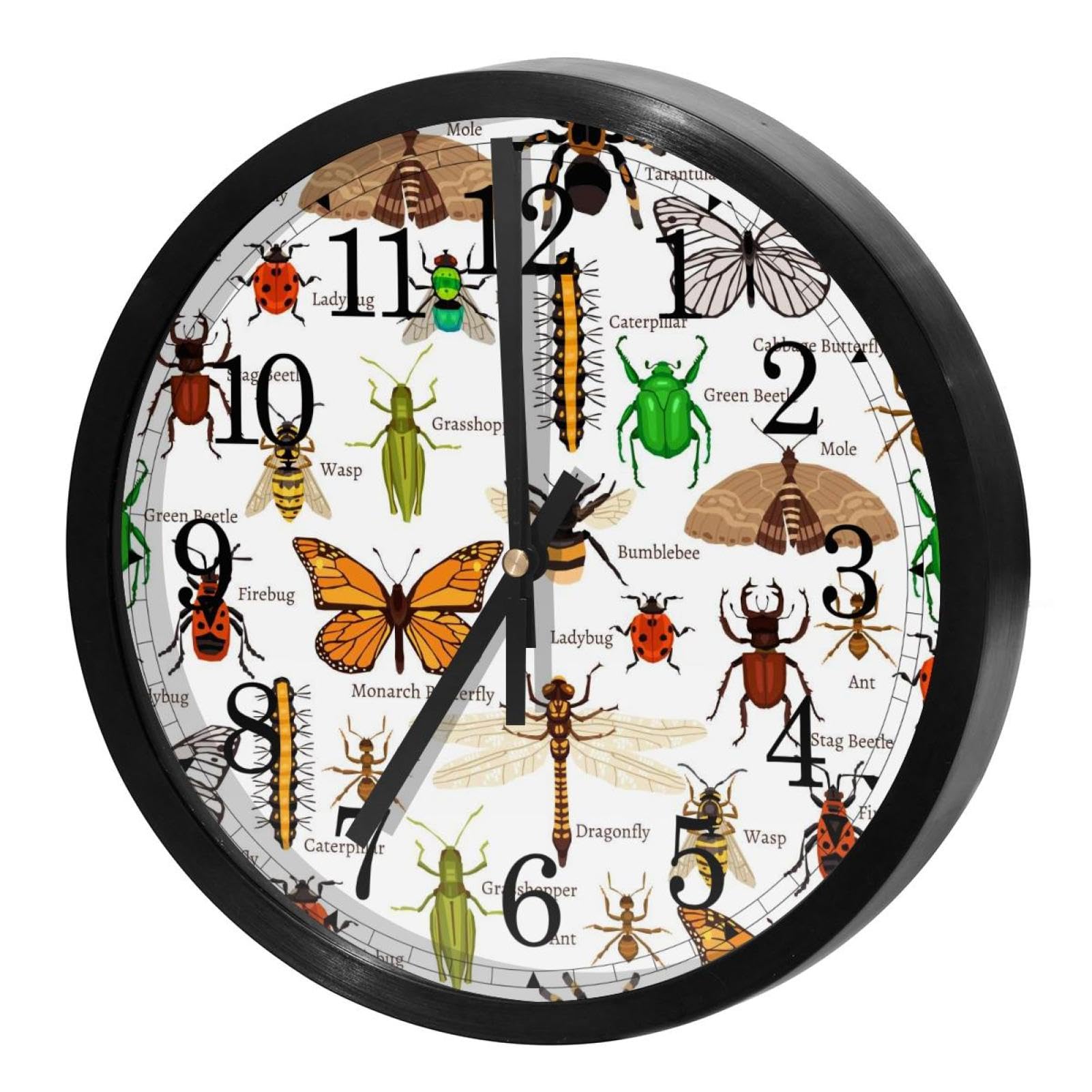 Horloge murale silencieuse à quartz sans tic-tac à piles avec motifs