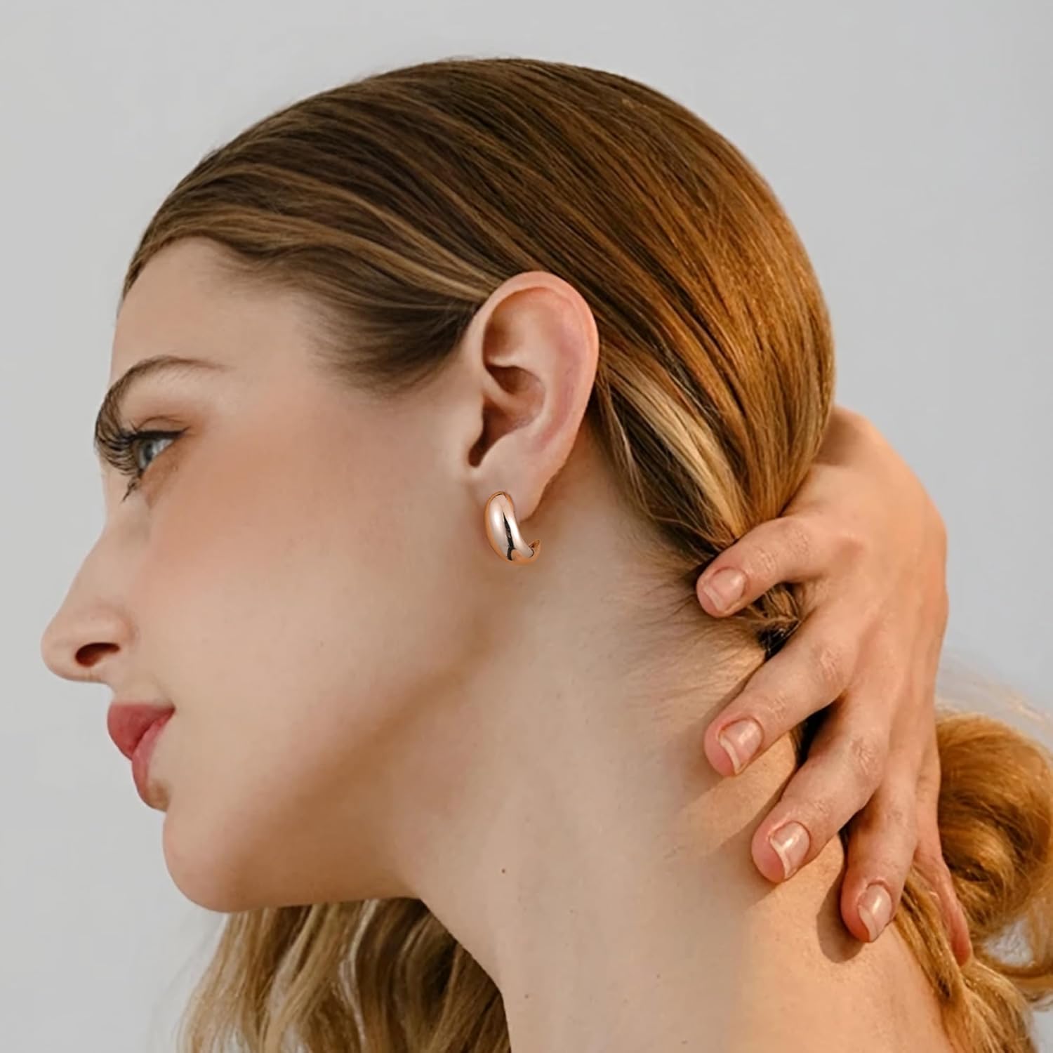 Gacimy Chunky Earrings for Women, Teardrop Earrings with 925 Sterling Silver Post, 14K Gold Plated Statement Drop for Women - Image 4