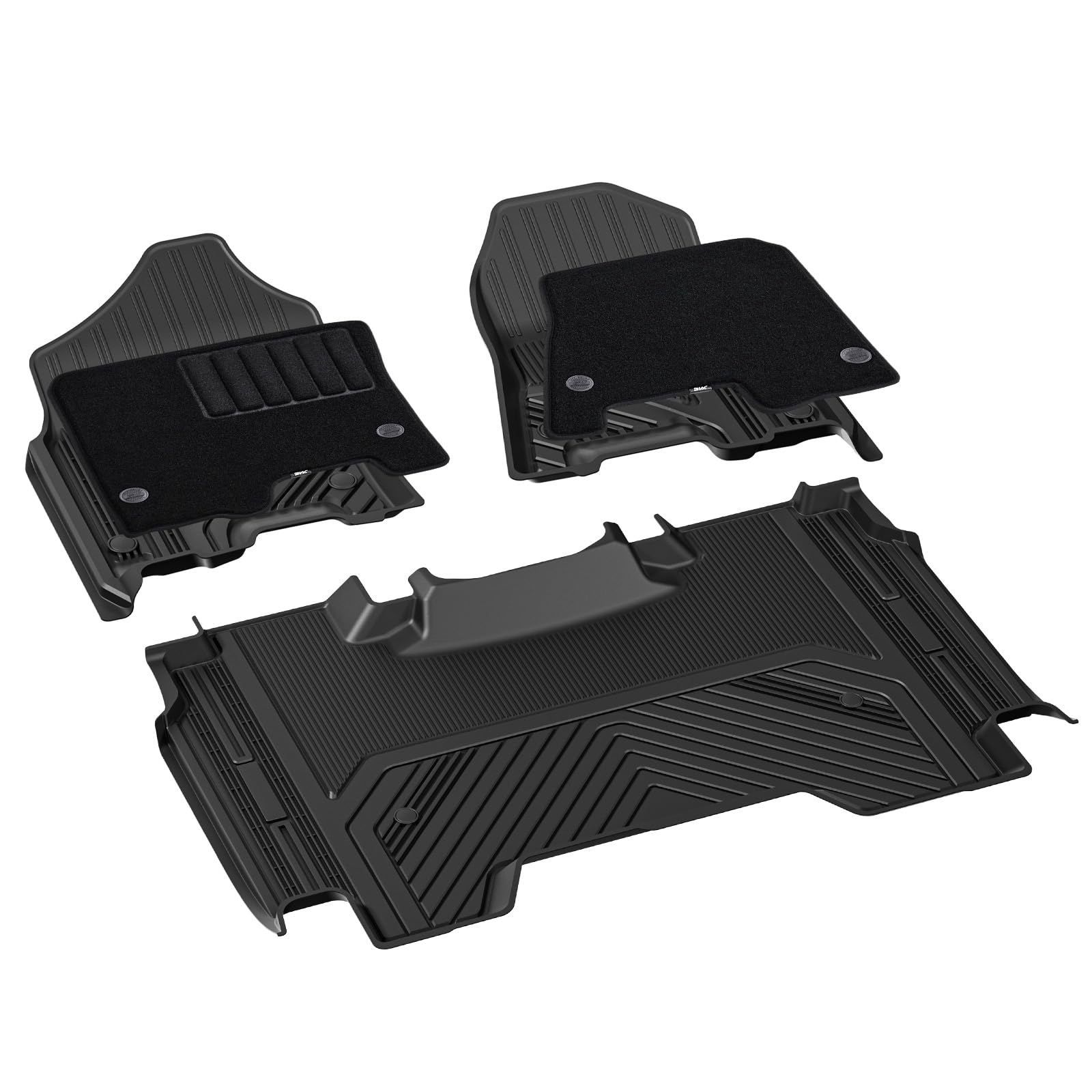 3W Floor Mats&Cargo Liner Fit Toyota Sienna 2021 2022 2023 2024 2025 2026 LE/XLE(Only for 8 Seat), TPE All Weather Custom Fit Floor Liner for Sienna 8 Seat 1st, 2nd and 3rd Row and Cargo Mat, Black — view 20