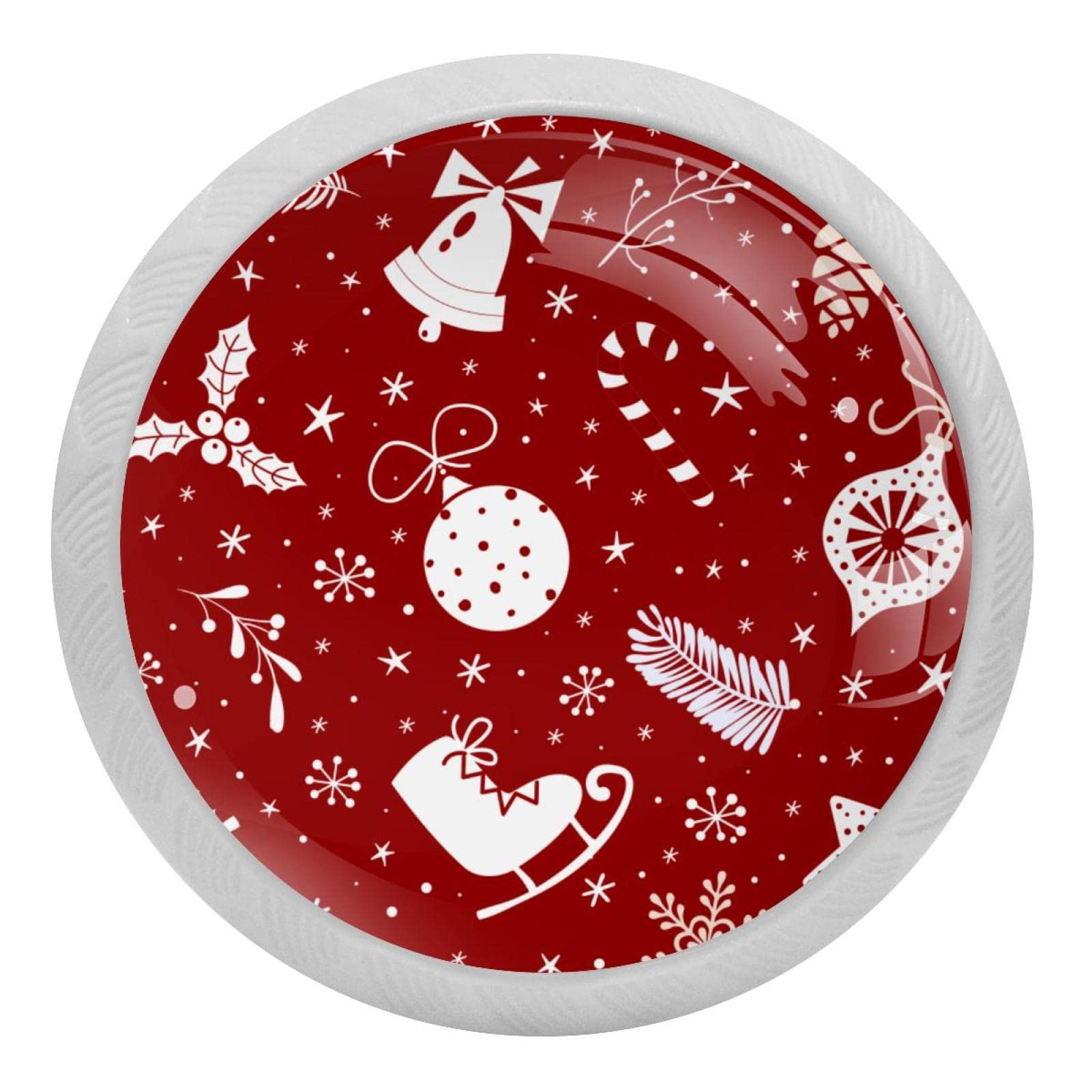 Poignées rondes fluorescentes pour placard de cuisine ambiance festive rouge