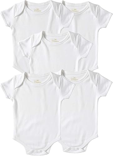 Miniatura 2 de Cremson Unisex Bebé Algodón 5 Pack Manga Corta Bodys De Una Pieza Creeper - Blanco (Talla 18M), Blanco