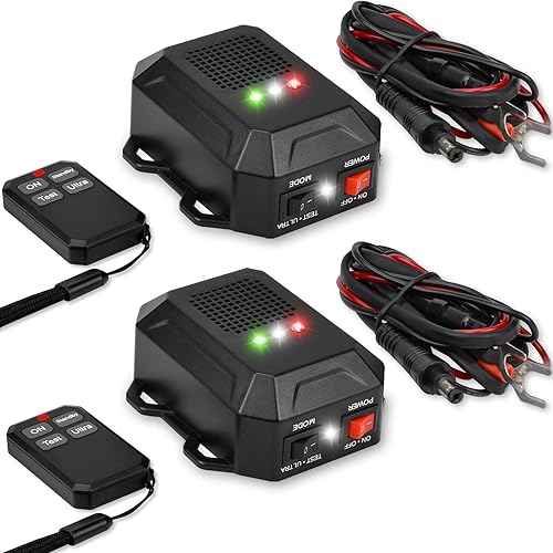 Repelente ultrasónico de roedores para motores de automóvil, 12 V 24 V con cable ultrasónico disuasorio para ratones y ratas con luces