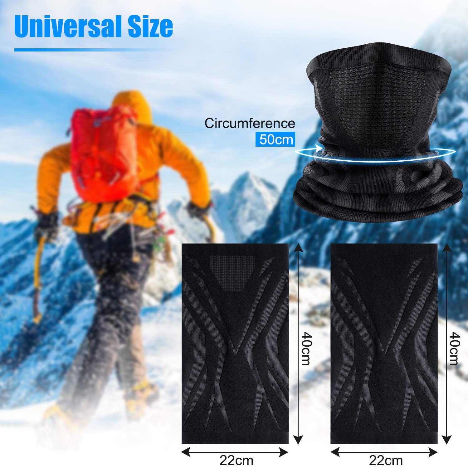 ENONEO Scaldacollo Running Termico Uomo Donna Traspirante Antivento Scaldacollo Sportivo Elastico Sciarpa Tubolare Inverno Passamontagna Sci Copricollo Moto Bandana Bici Ciclismo