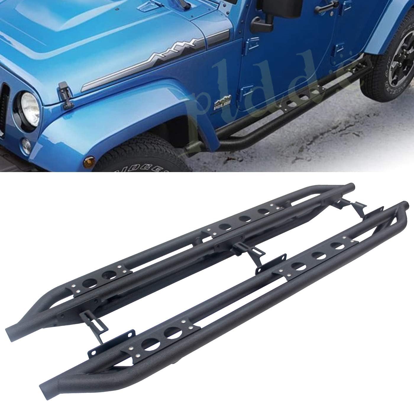 PLDDE 2pcs Textured Black Carbon Steel BoltOn Side Armor