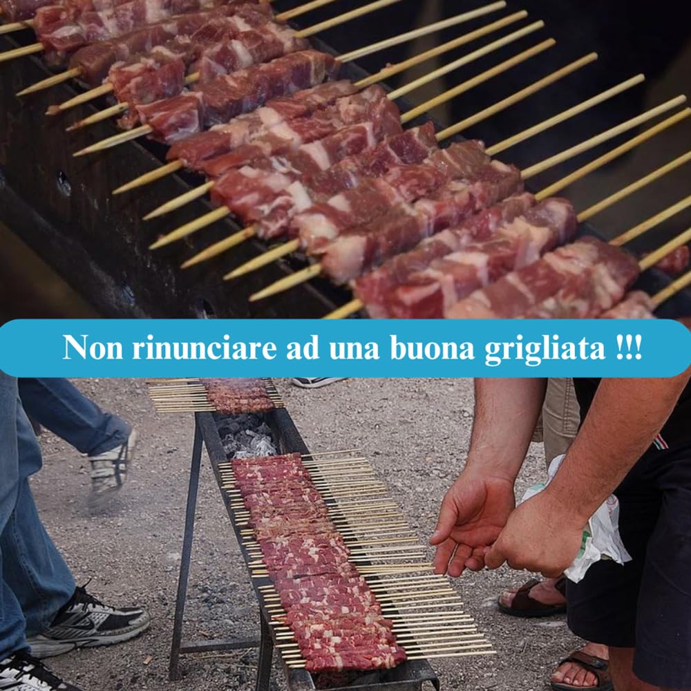 Paluplus Barbecue per Arrosticini in acciaio verniciato Nero, Misura 100x14x75 cm, Canaletta a 4 Gambe Pieghevoli, Fori di Ventilazione, Grill a carbone per Spiedini, Made in Italy -029