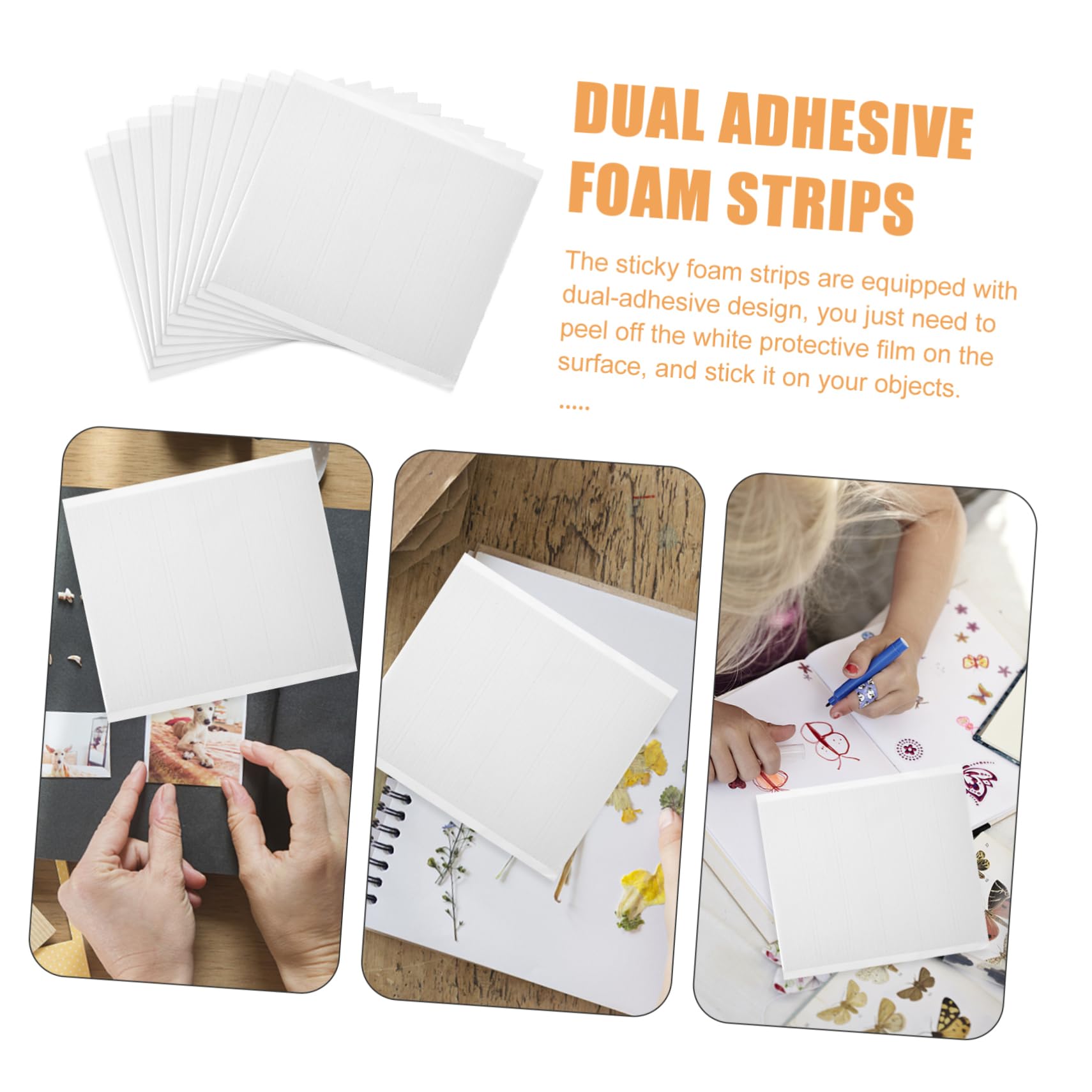 SHINEOFI 10 Hojas Cinta de Doble Cara de Espuma Láminas de Cinta Adhesiva para Scrapbooking y Manualidades de Montaje