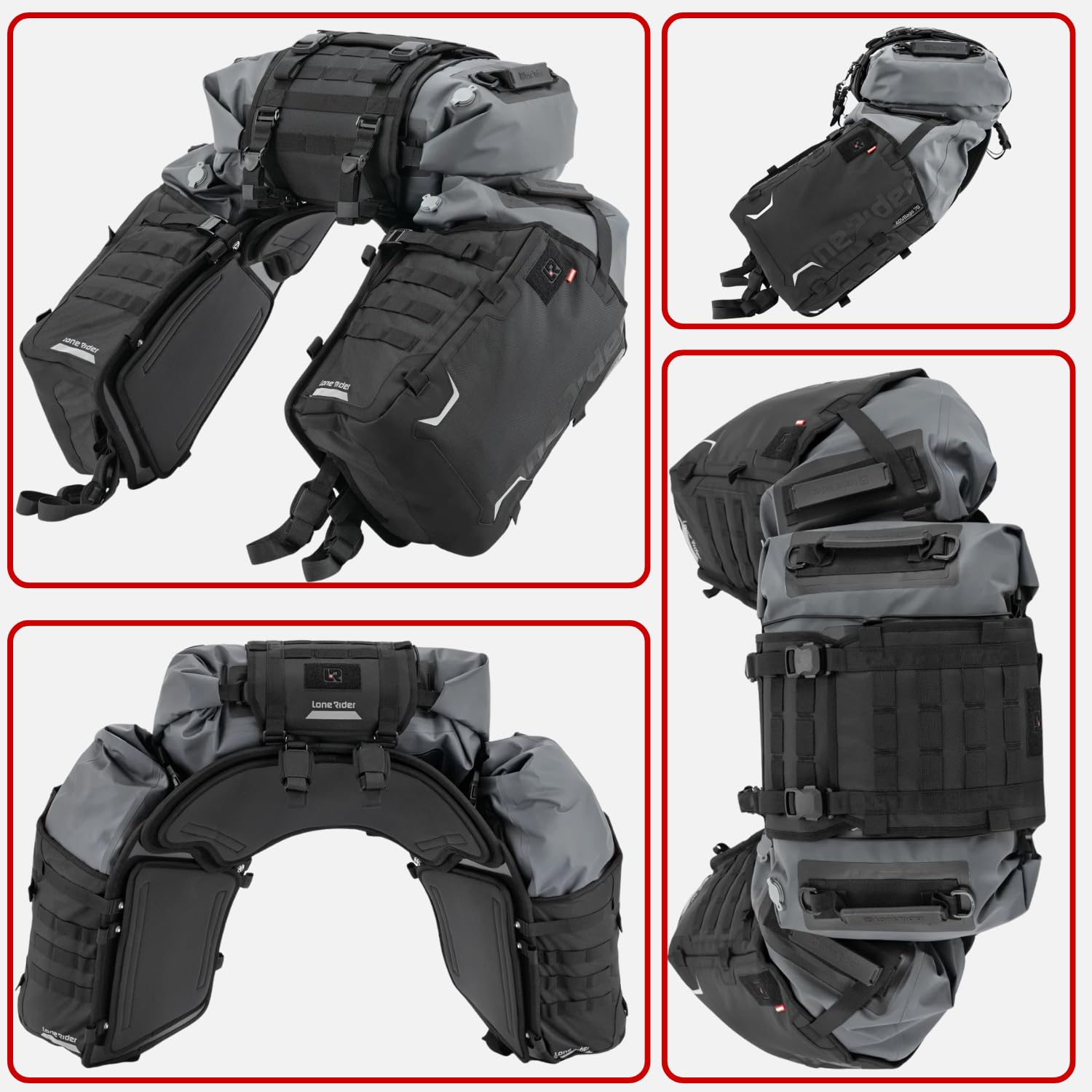 Lone Rider Sacoches Moto sans Support 70L - Étanches, pour BMW
