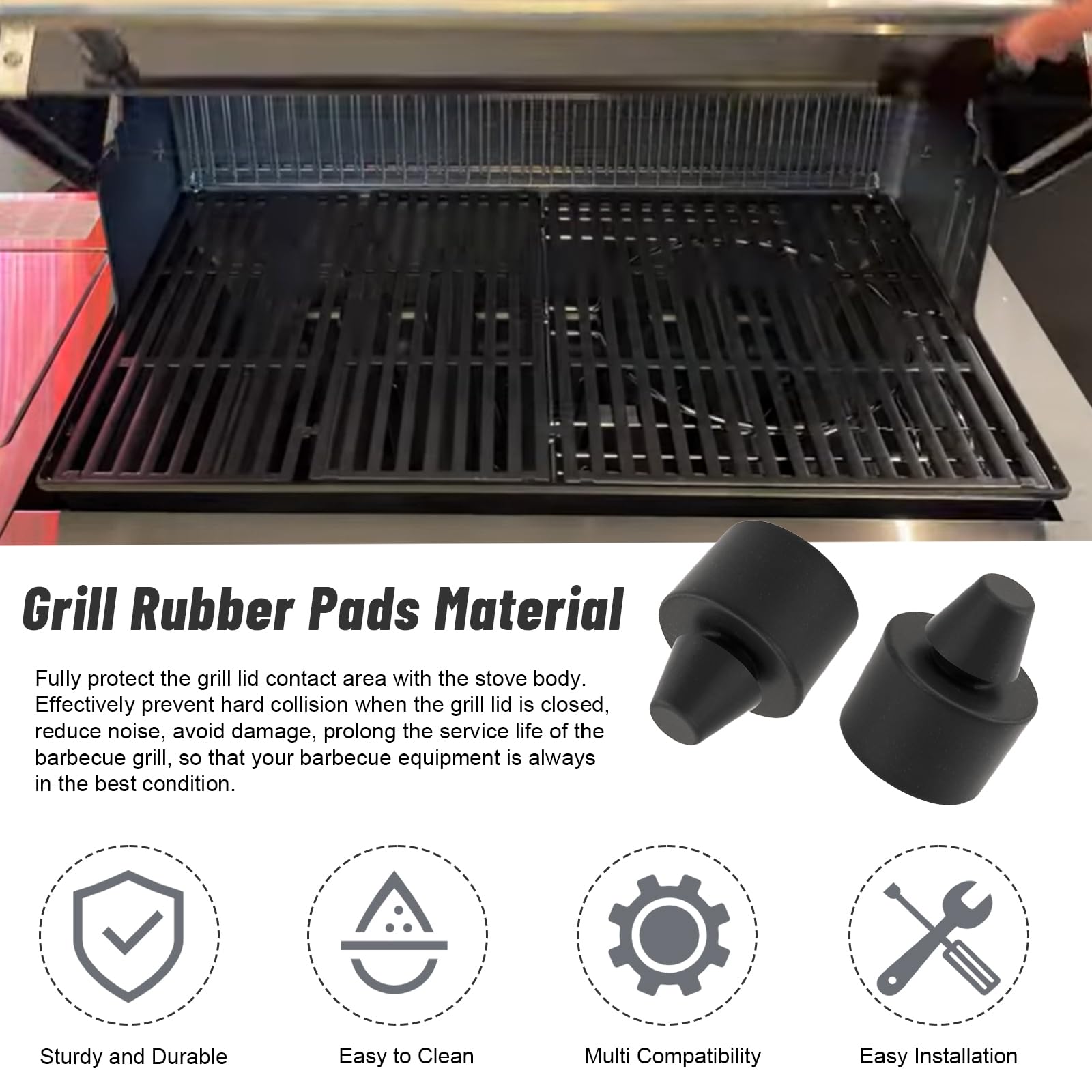 66061 - Coperchi in gomma per barbecue Weber Genesis Spirit Traveler, cuscinetti in silicone per coperchi di griglie, piedini di ricambio per barbecue, confezione da 8