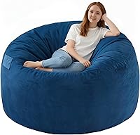 Vista 70 de Silla de Puf de 3 pies, Sillas de Puf Cómodas con Relleno de Espuma Viscoelástica, Sofá de Puf Esponjoso con Funda de Terciopelo Holandés, Sillas