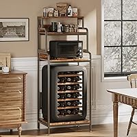 Vista 1 de Mini soporte para nevera de 4 niveles con almacenamiento, mini gabinete para refrigerador con almacenamiento, soporte para microondas, estante