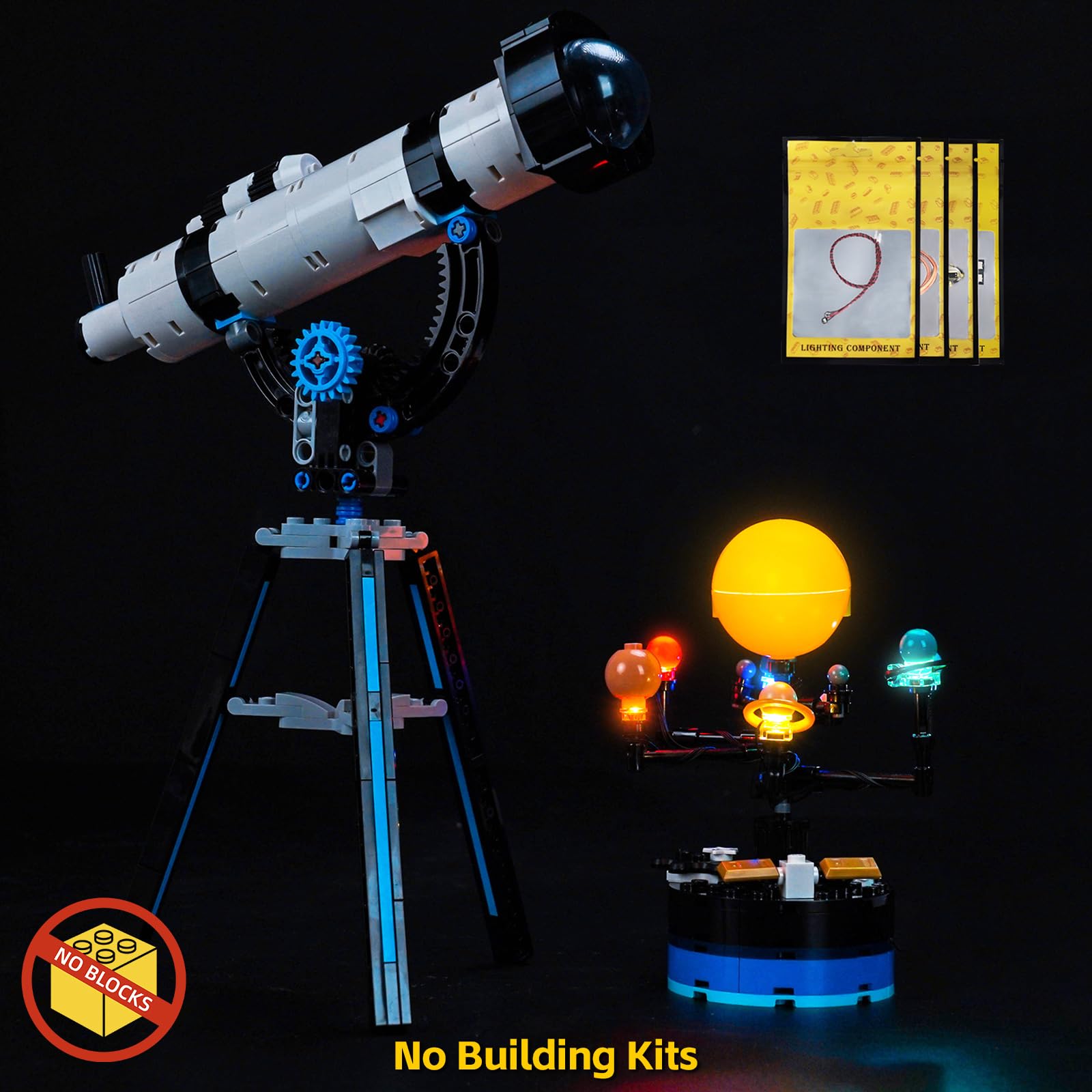 BrickBling Solo luce LED, compatibile con Lego Creator 3 in 1 Space Exploration Telescope 31378-Non viene fornito con modello