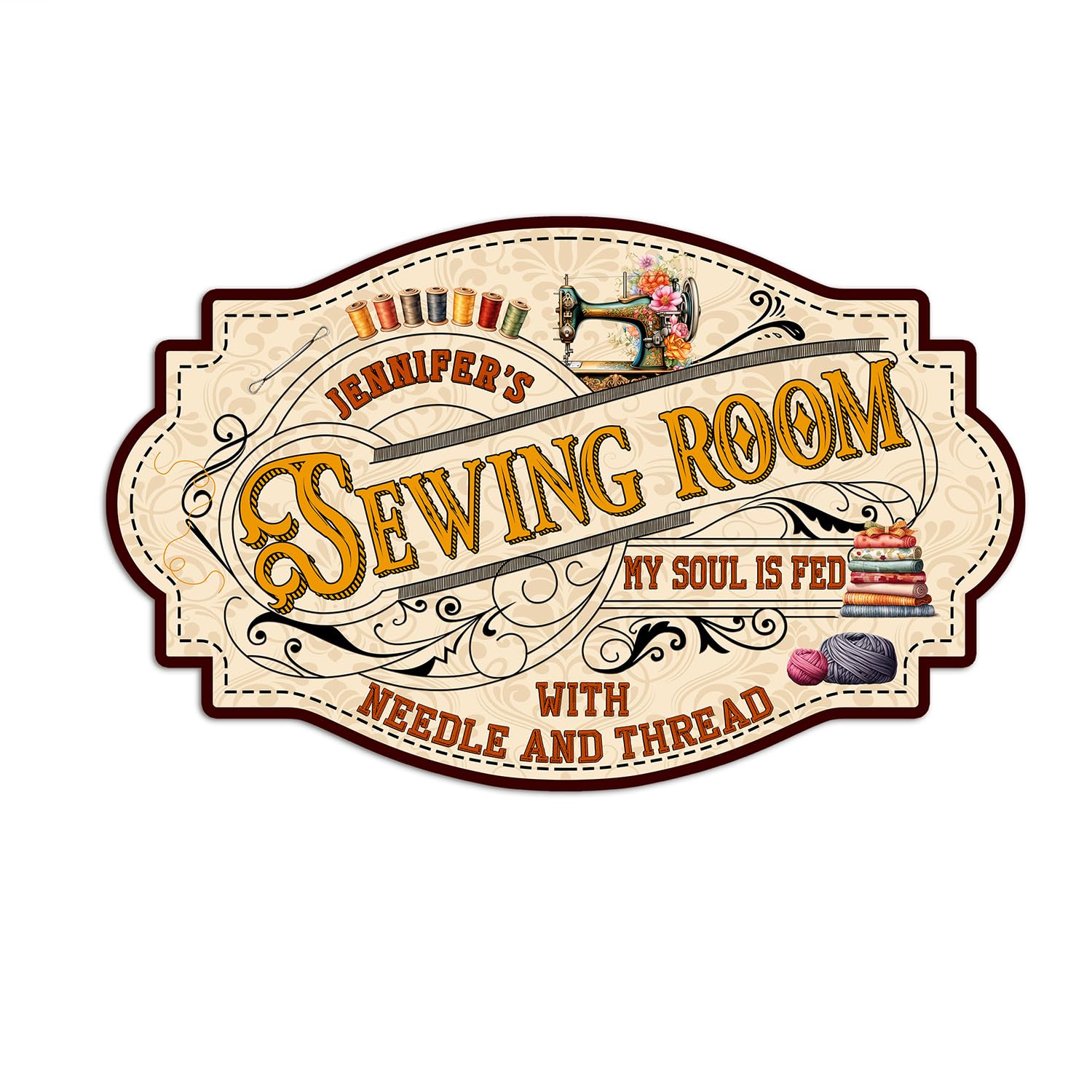 THUYPT Personalized Sewing Sign for Sewing Room Decorations, Printed Wooden Sign for Sewer Craft Room Wall Hanging Decor, Sewer Sign for Sewing Lover