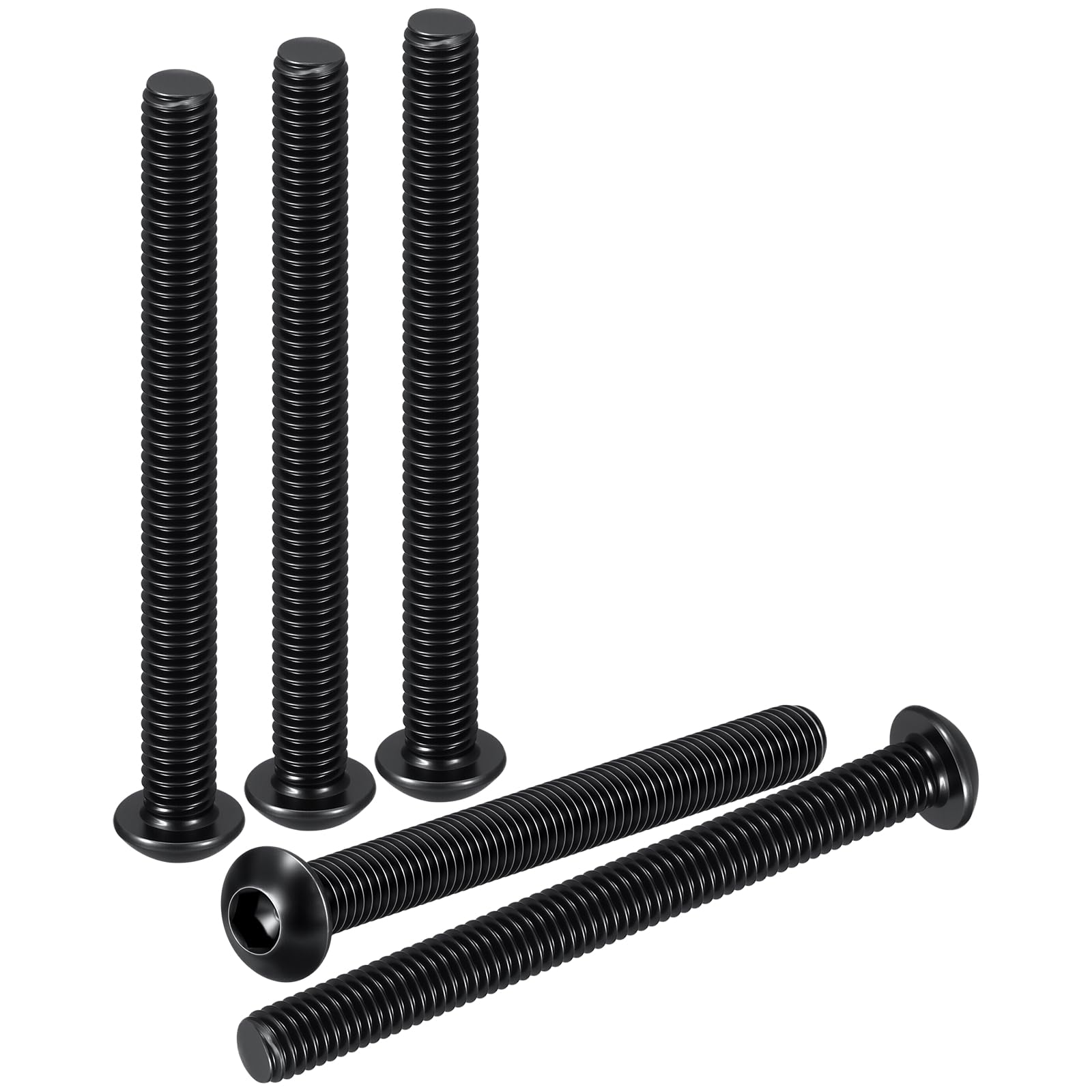 DTGN M5-0.8x45mm Button Head Socket Cap Screws - 50Pack - Good for Road Bicycle, Mountain Bike, Auto, Motorcycle - Carbon Steel Black Oxide - Hex Drive Fasteners — image 1