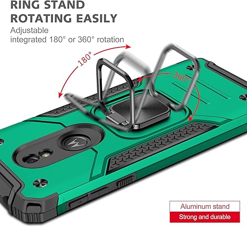 Miniatura 6 de YmhxcY Funda para Moto G7 PowerG7 SupraG7 Optimo Maxx con protector de pantalla HD, fundas de grado armadura con soporte giratorio y función atril,