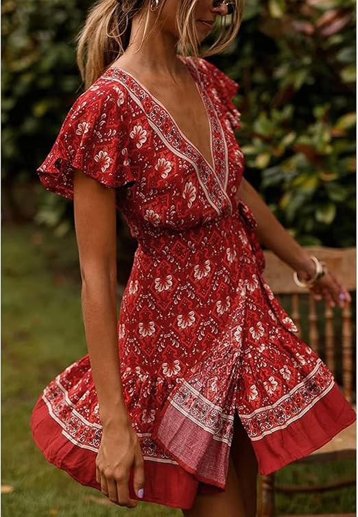 bohemian wrap dress amazon