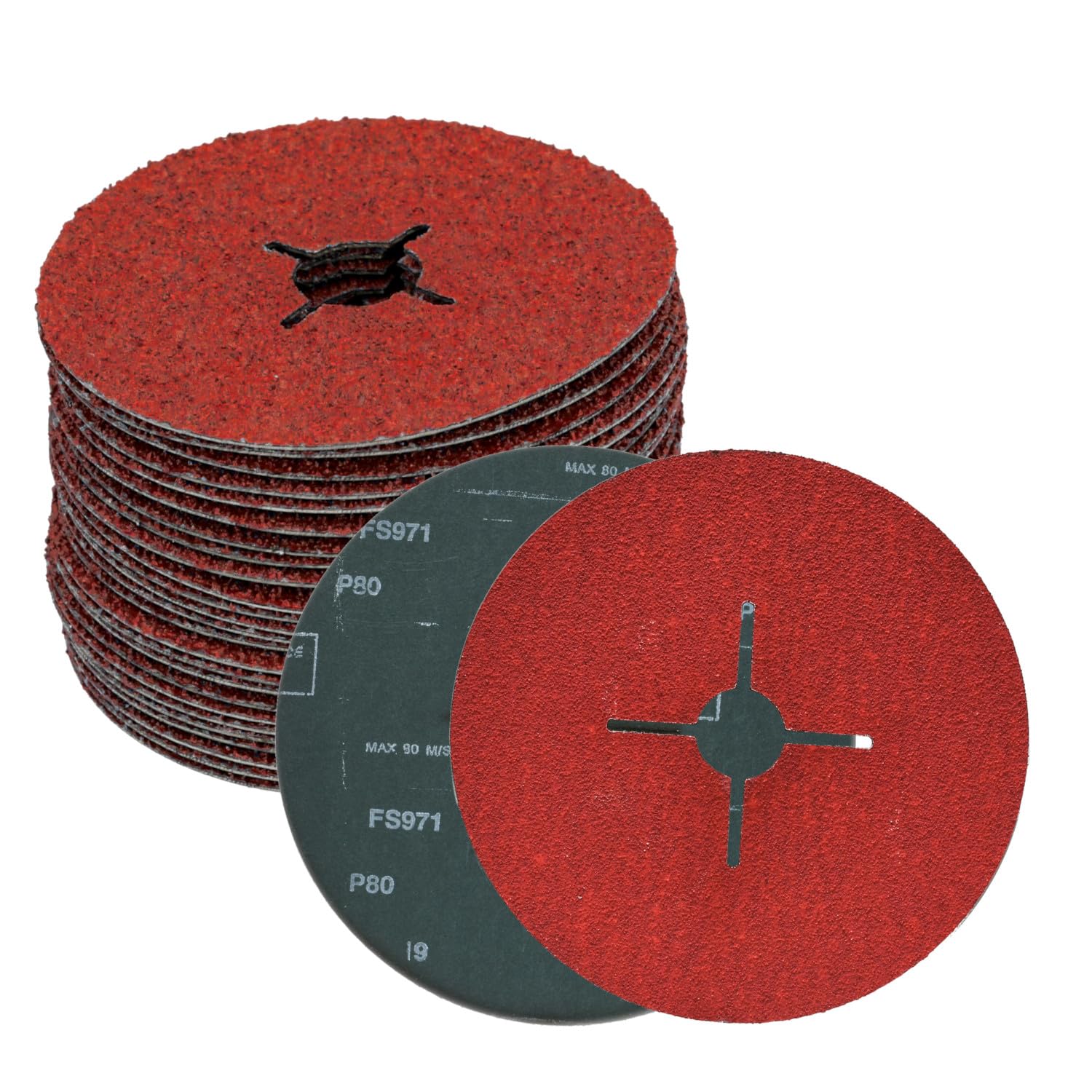 Lot de 25 disques abrasifs fibre céramique 125 mm P80
