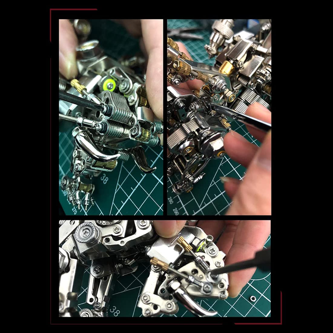Puzzle 3D metalu, 700-elementowy model montażowy tygrysa, zestaw modeli 3D metalowymi elementami i światłami, wycinany laserowo model mechanicznej układanki - Smilodon