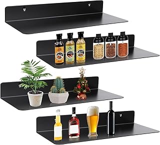 CertBuy 4 Pack Pegboard Shelves Wall Organizer Peg Board, Black Pegboard Shelf, Heavy Duty Peg Board Shelf Pegboard Book Shelf, Pegboard Accessories for Craft Room, Office, Garage