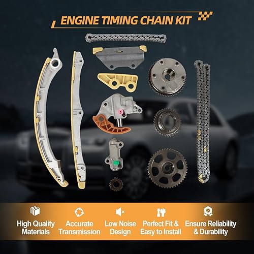 Miniatura 2 de Kit de cadena de distribución del motor con ajustador de árbol de levas, adecuado para Honda Acura ILX Accord Civic Crosstour CR-V 2.4L 2008-2015,