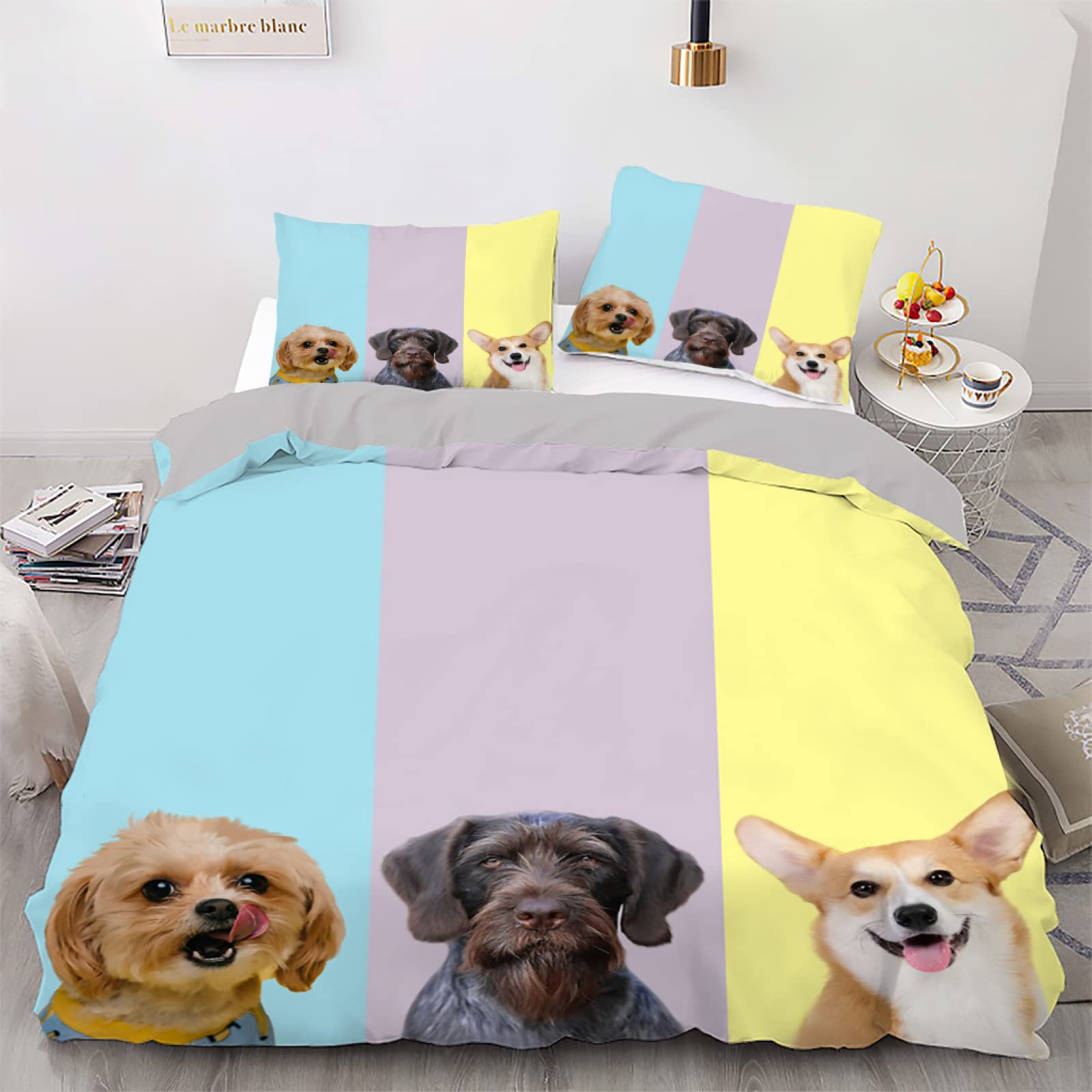 Parure de lit 240x260 entretien facile avec fermeture éclair