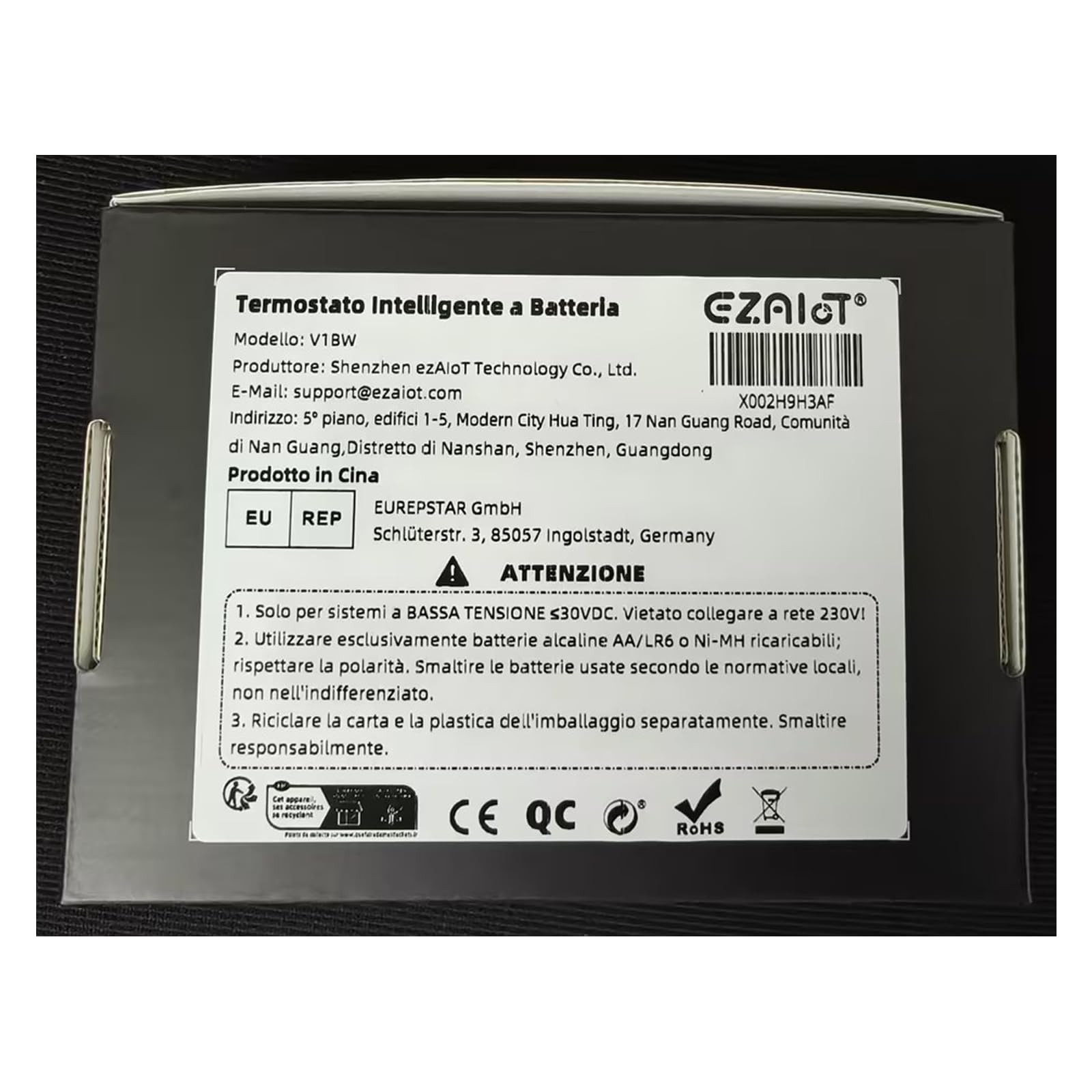 Cronotermostato WiFi a batería para caldera de gas, termostato inteligente caja 502/503, programación 7 días en 6 niveles, contacto NO/NC, Alexa/Google Assistant, App Tuya, 2,4 GHz, blanco