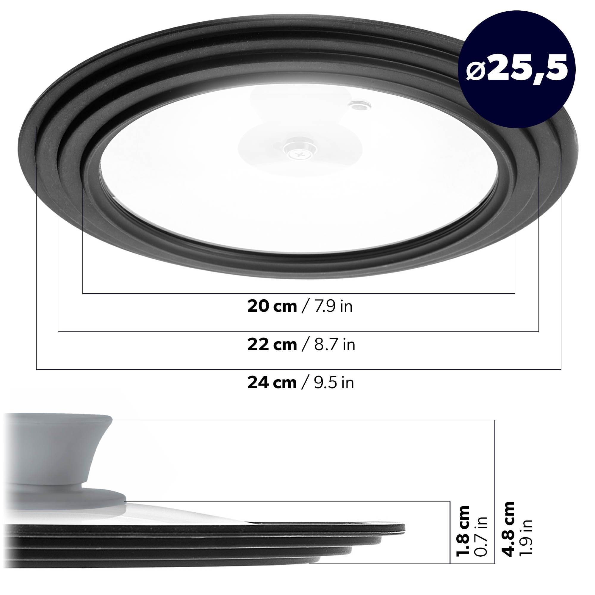 KADAX Universaldeckel 20/22/24 cm, Universal Deckel für Töpfe & Pfannen