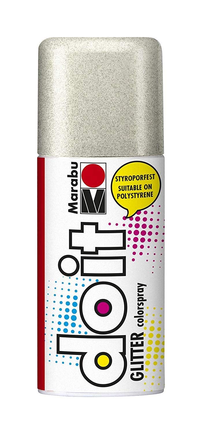 Marabu do-it Glitter Spray Paint, 582 Silver Flakes With Transparent Spray 150 ml, Lightfast and Quick Drying