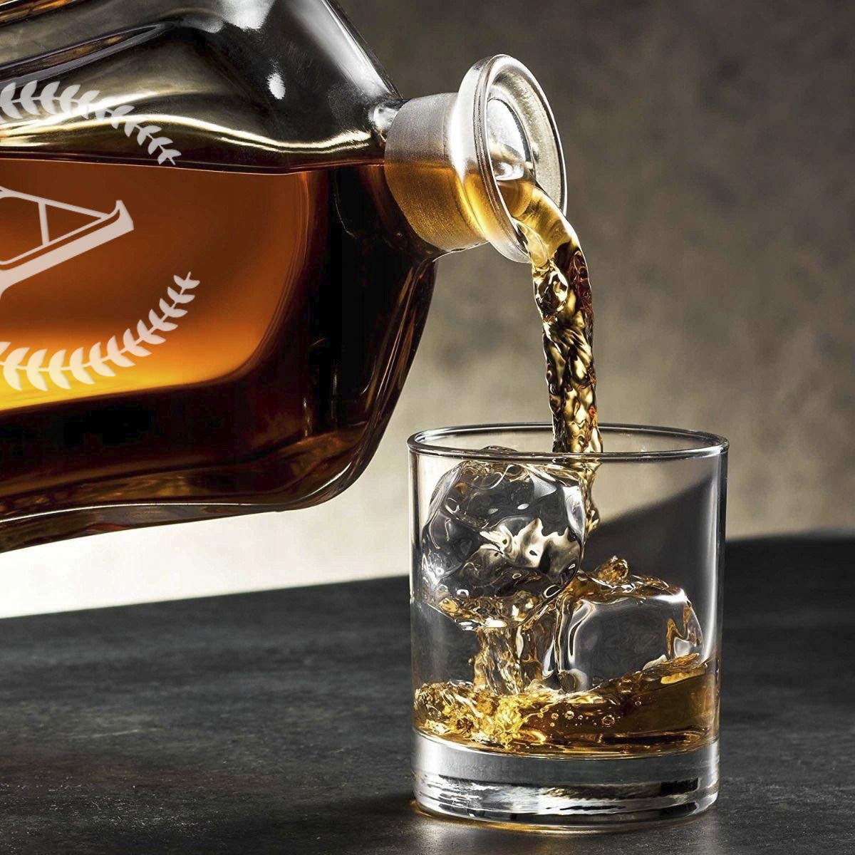Juego de decantador personalizado con 4 vasos de whisky de 270 ml, tamaño del decantador 700 ml