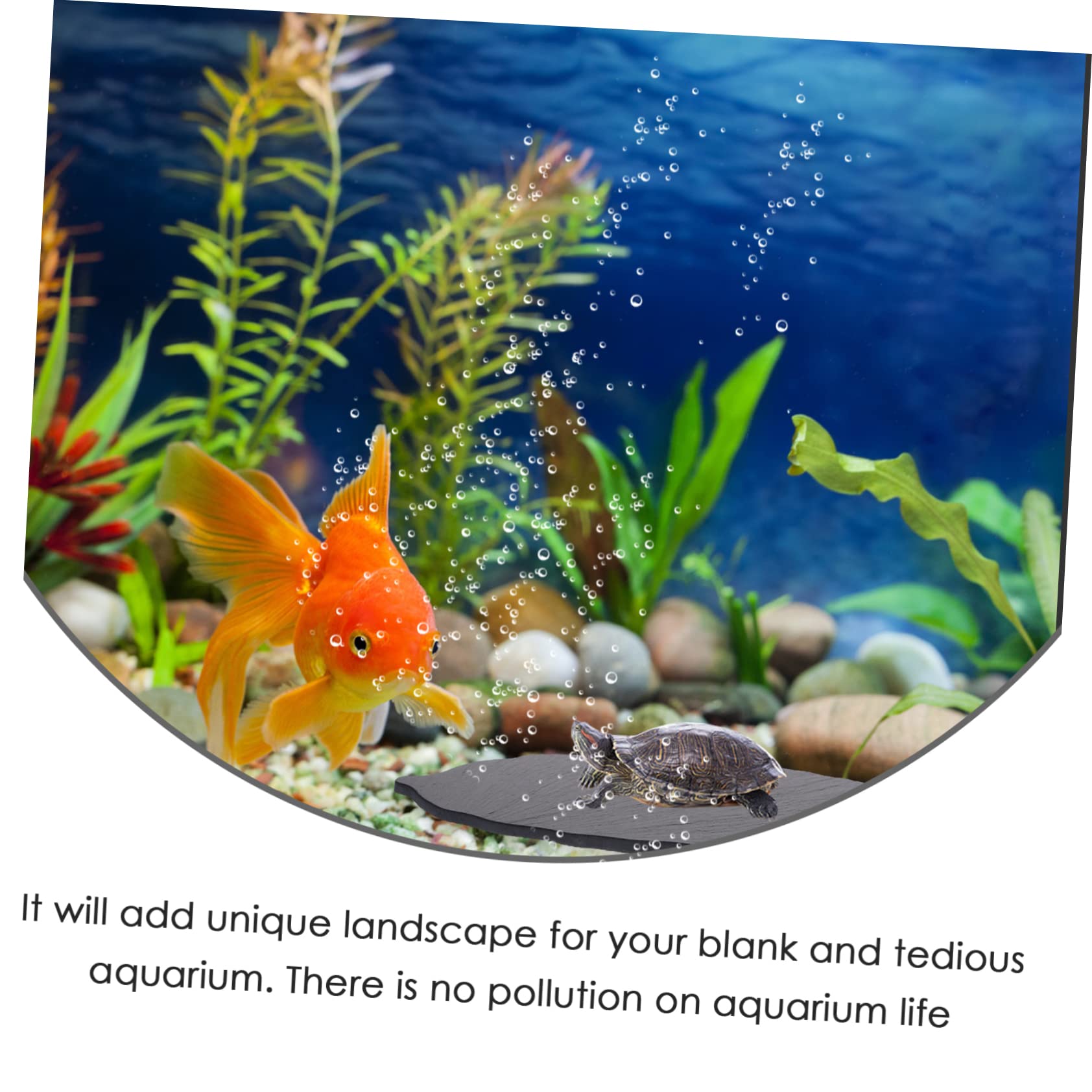 YARNOW Plateforme Tortue Rochers Noirs Multifonctionnelle Résistante usure Support Repos Aquarium Habitat Domestique
