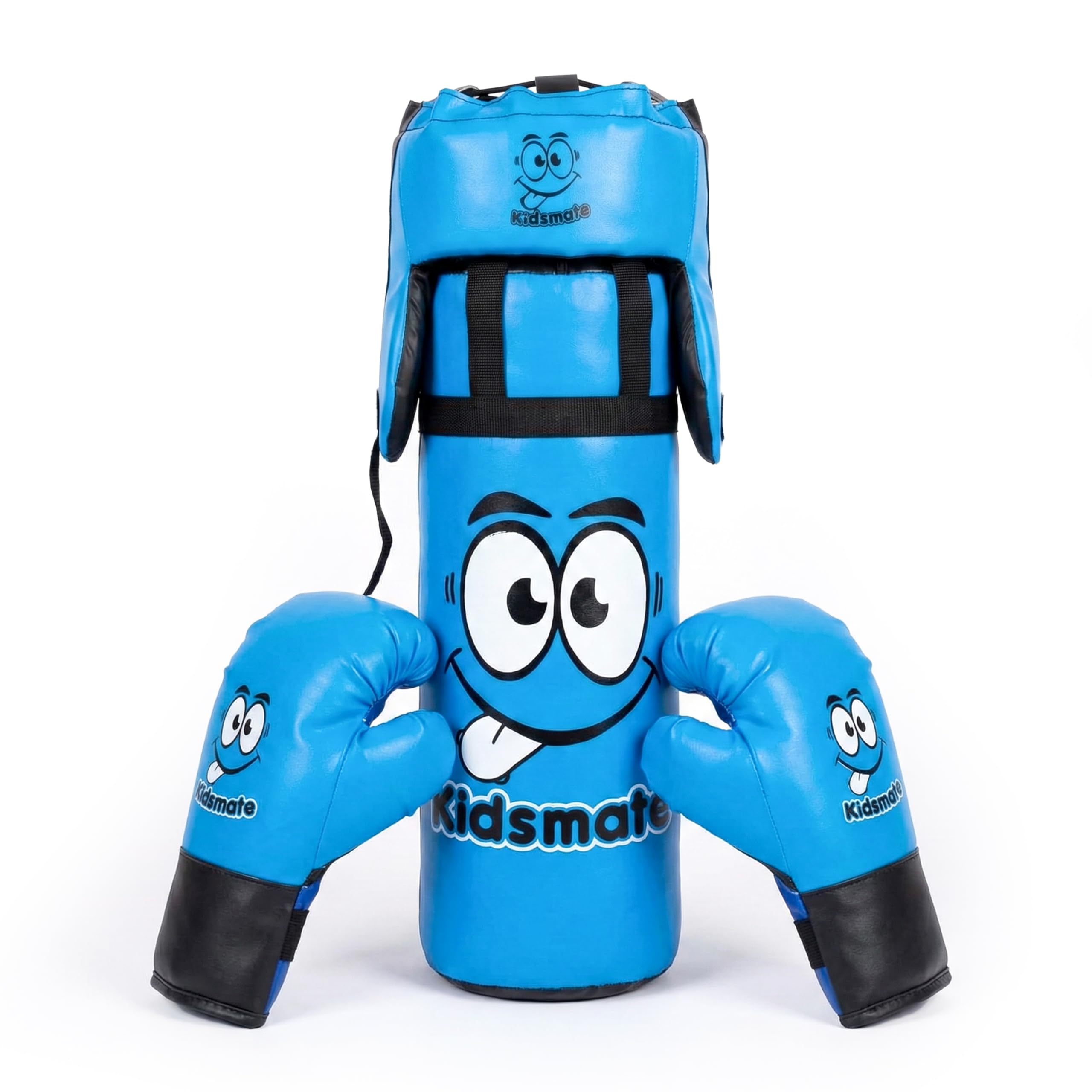 Kidsmate Boxing Kit for Kids of Age 3–8 Yrs | Safe Synthetic Leather Punching Bag with Gloves Set | Boxing Set for Karate Training & Punch Practice | Playful Fitness Activity for Boys & Girls - Blue-image-14