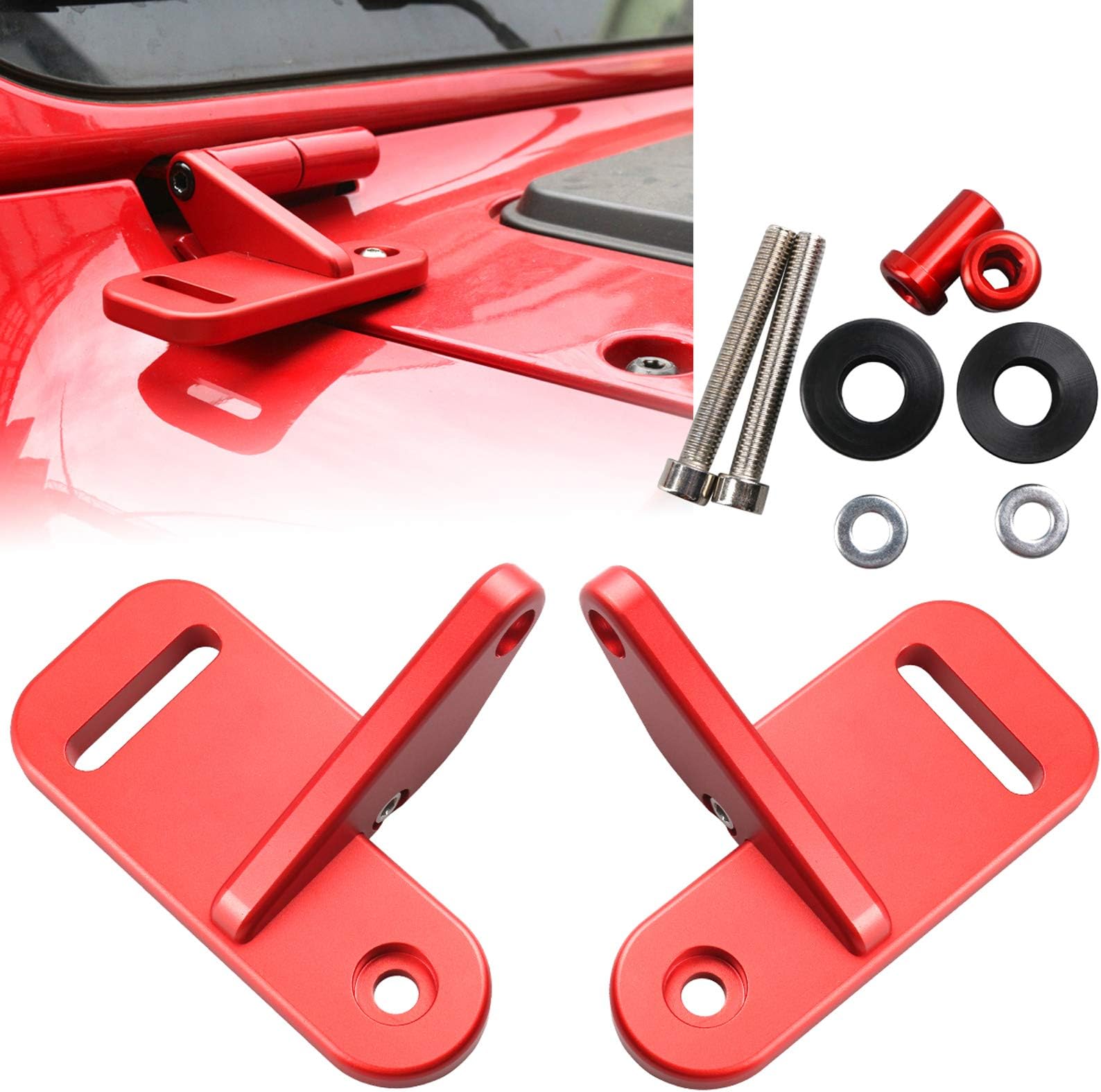 RED JL Cowl Light Mount LED Pod Light A-Pillar Mounting Brackets Compatible with JL JLU 2018 2019 2020 2021 2022
