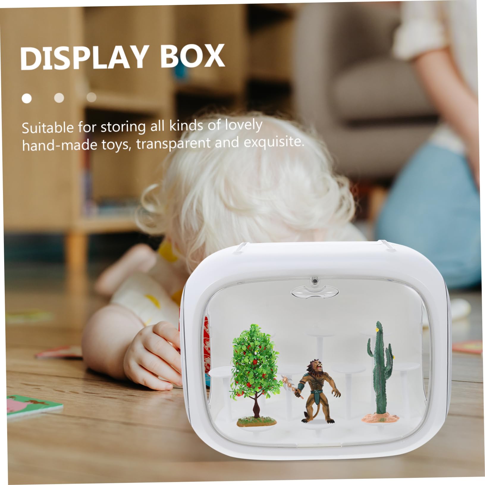 Vitrina de Figuras de Gran Capacidad en Color Blanco para Escritorio