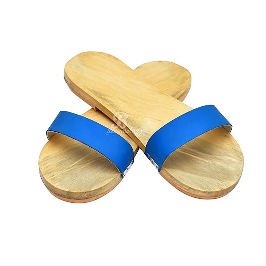 Boscaiola24 Wooden Sleepar Slippers Khadau Foot Feet Slippers chappal/Khadau Slepers Brown
