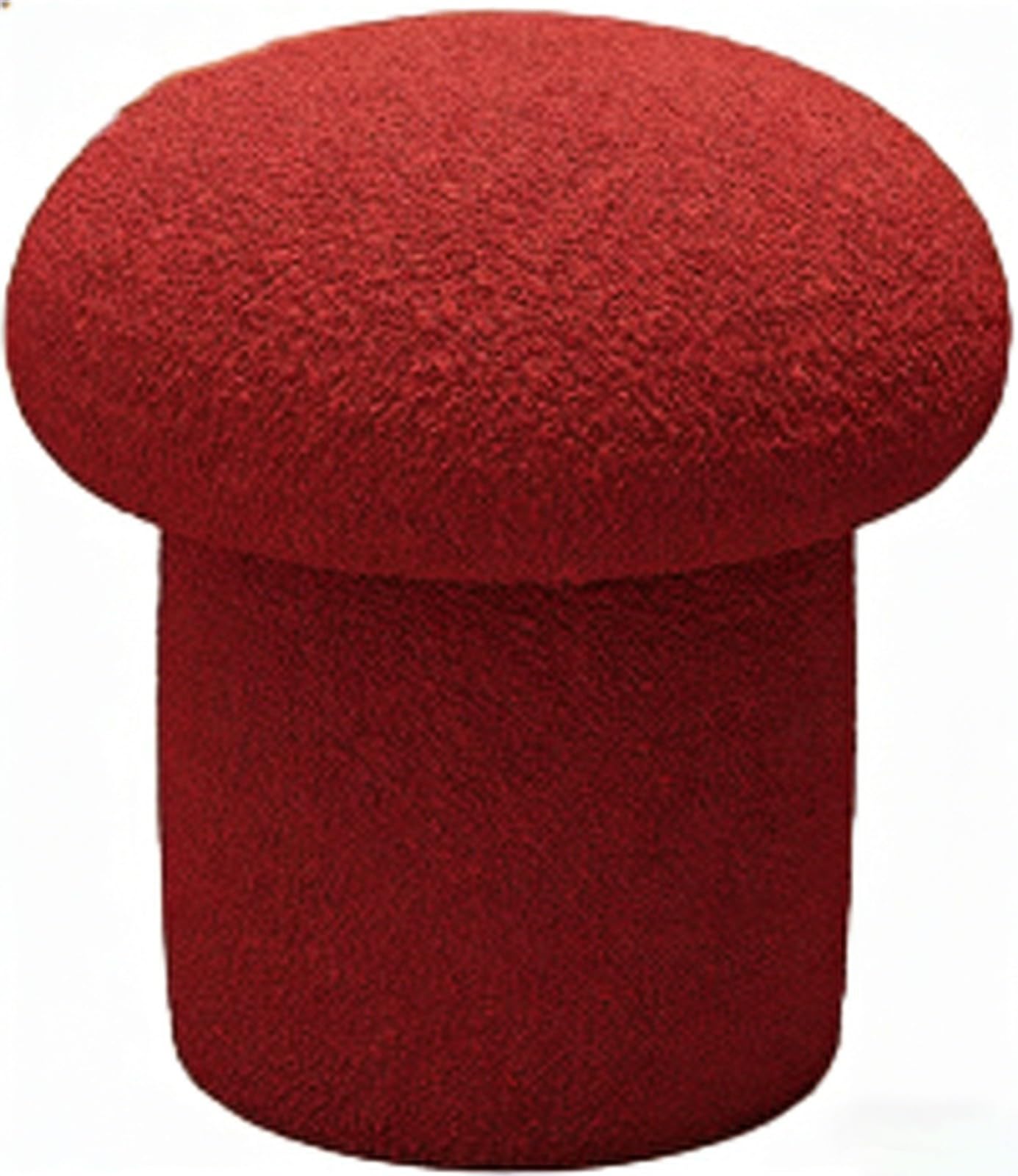 SXZenSpace Small Wooden Stool Round Table, Plant Stand Indoor Milking Step Stool, Side Table For Bathroom Toilet Bedroom Bedside(Red/L)
