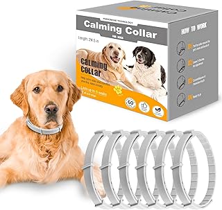 Calming Collar for Dogs, 6 Packs Dog Pheromone Calm Collars, Relief, Anxiety, Stress, Separation, Lasts, 120 Days, Relieve Bad Behavior 25 Inches, Adjustable Size for All Dogs product image
