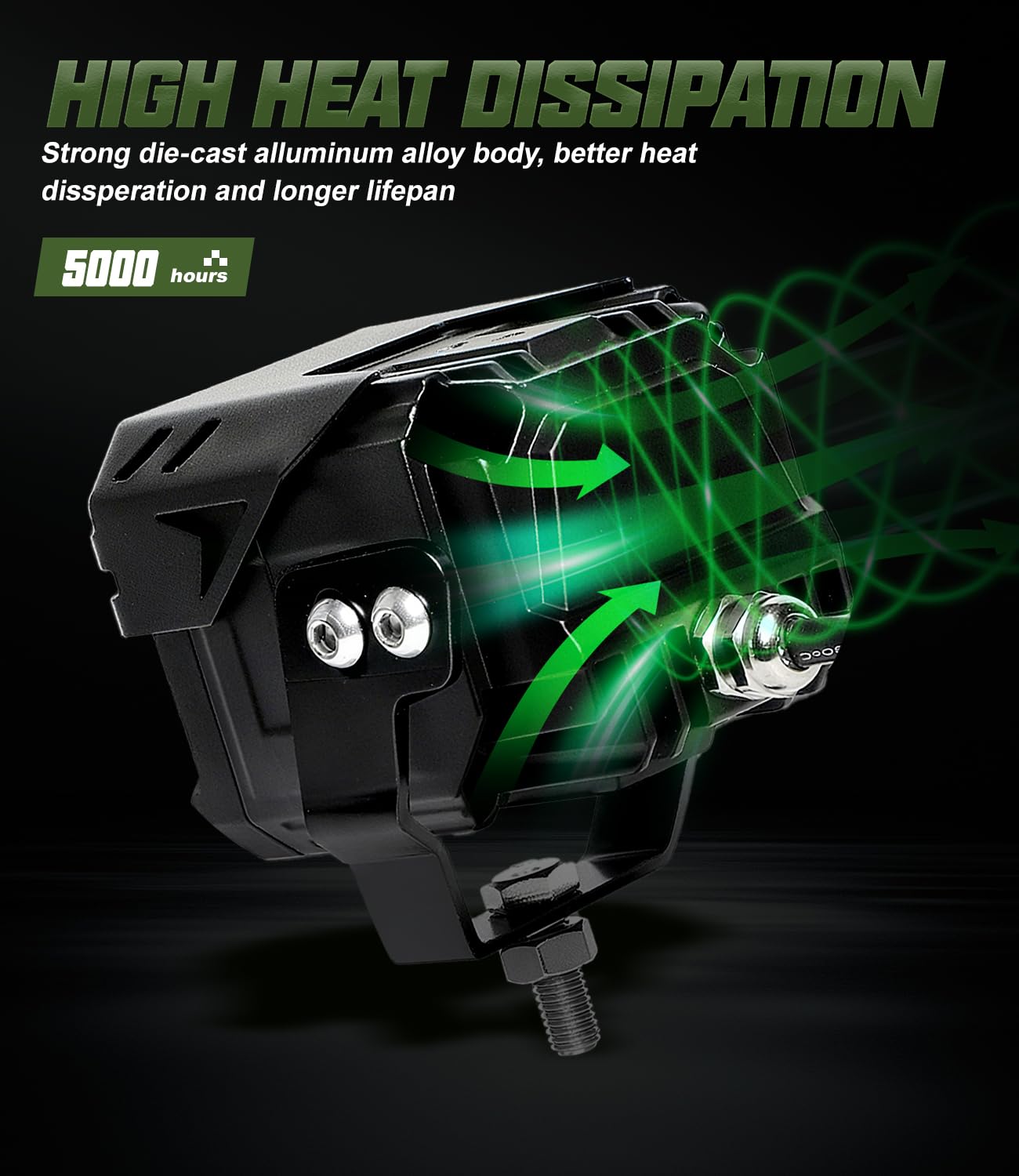 EXZEIT Motorcycle Auxiliary Light Kit, White and Yellow High Low Beam Driving Lights Fog Light, Compatible with Motorcycle ADV ATV UTV Car Truck, 12V/24V