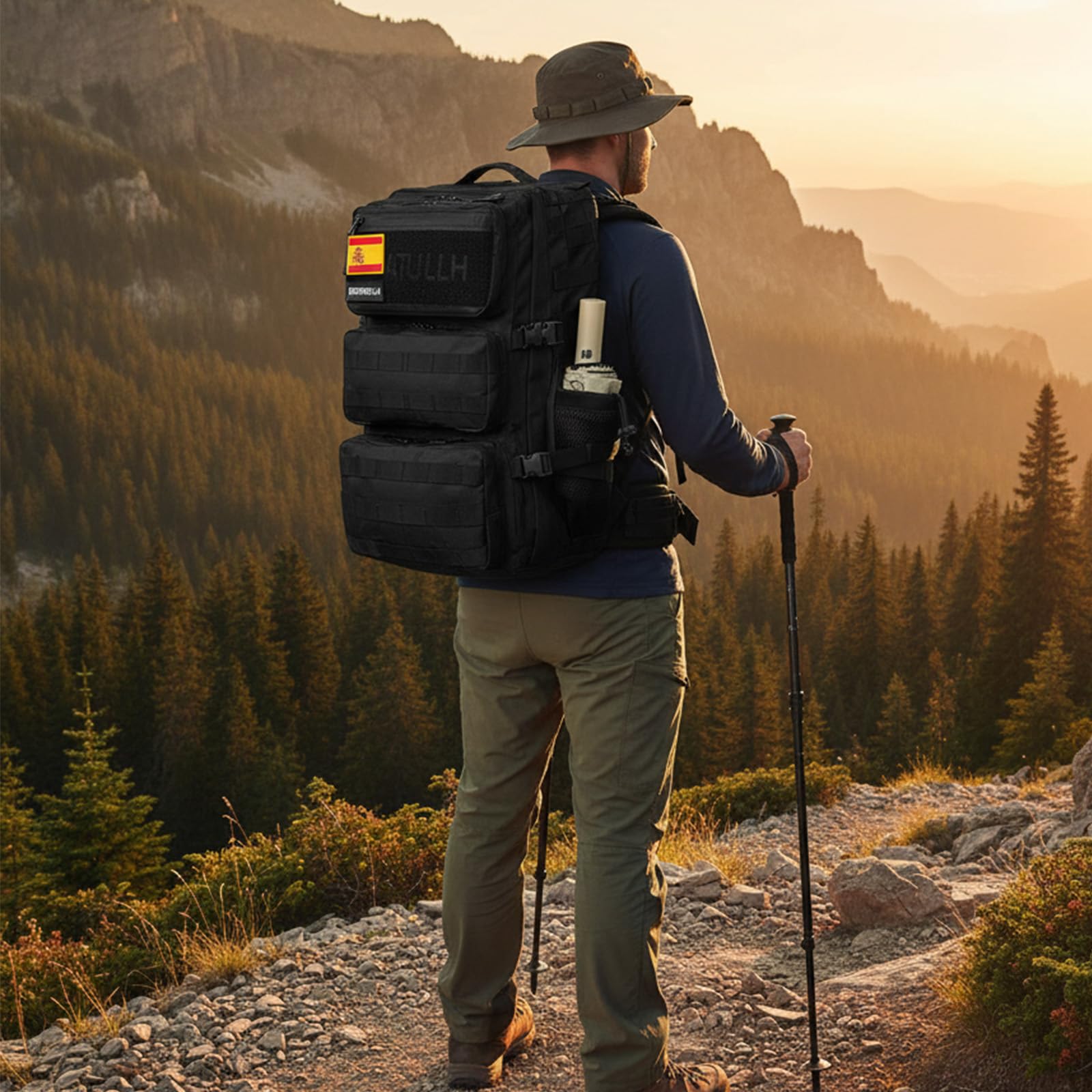 Mochila Táctica Militar 55L Molle para Hombre Mujer, Mochila de Senderismo | Gran capacidad,Resistente y duradera,sistema Molle amplio,cómoda correa ajustable,ideal para camping y entrenamiento