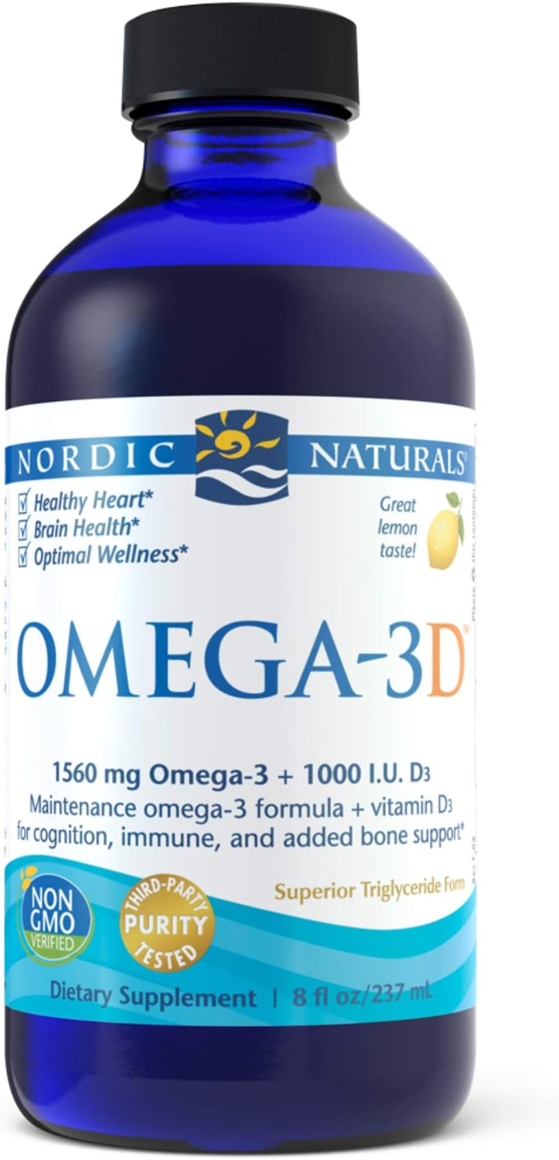Omega-3D, Lemon, 8fl. oz (237ml)