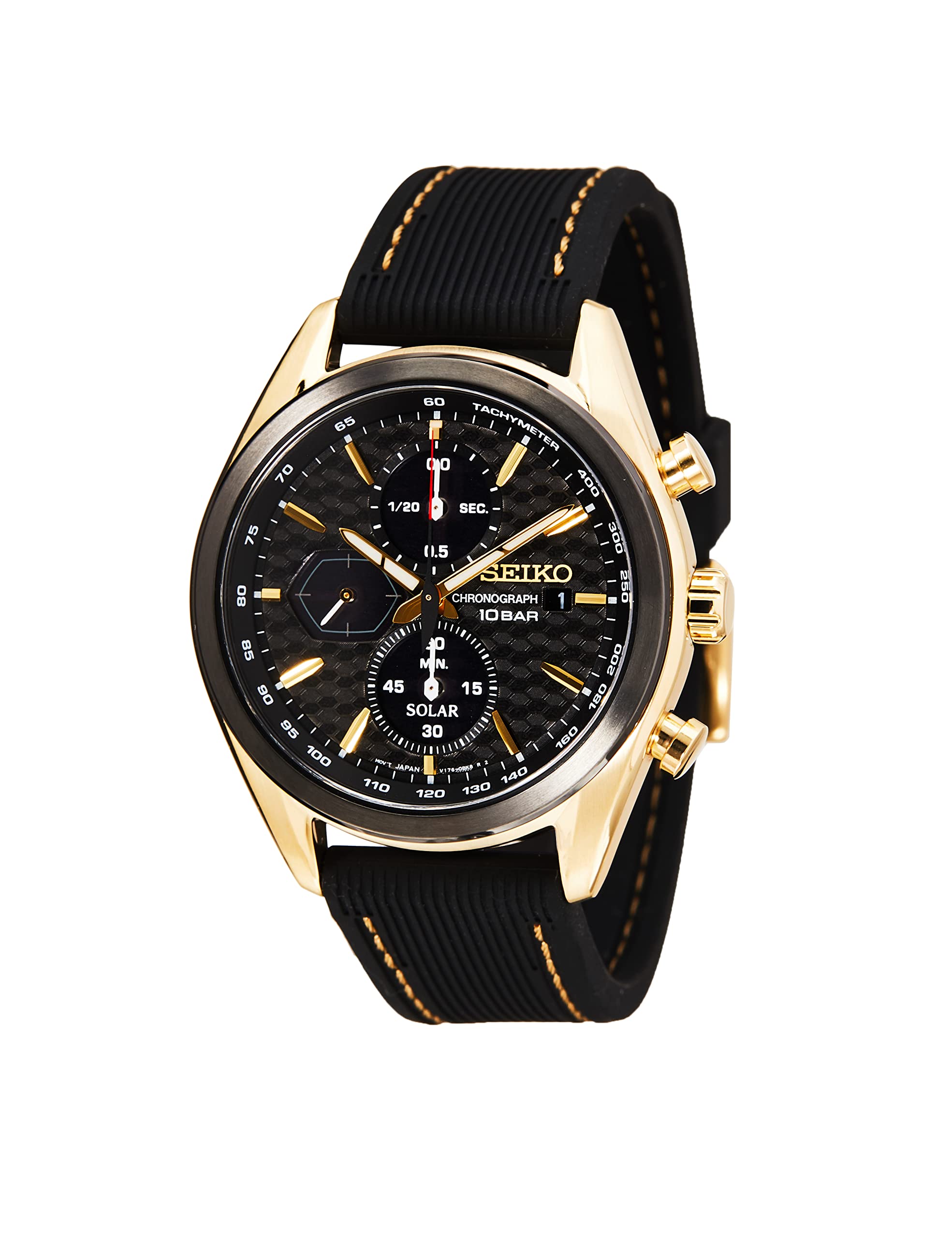 Seiko Men's Quartz Watch Stainless Steel with Silicone Strap