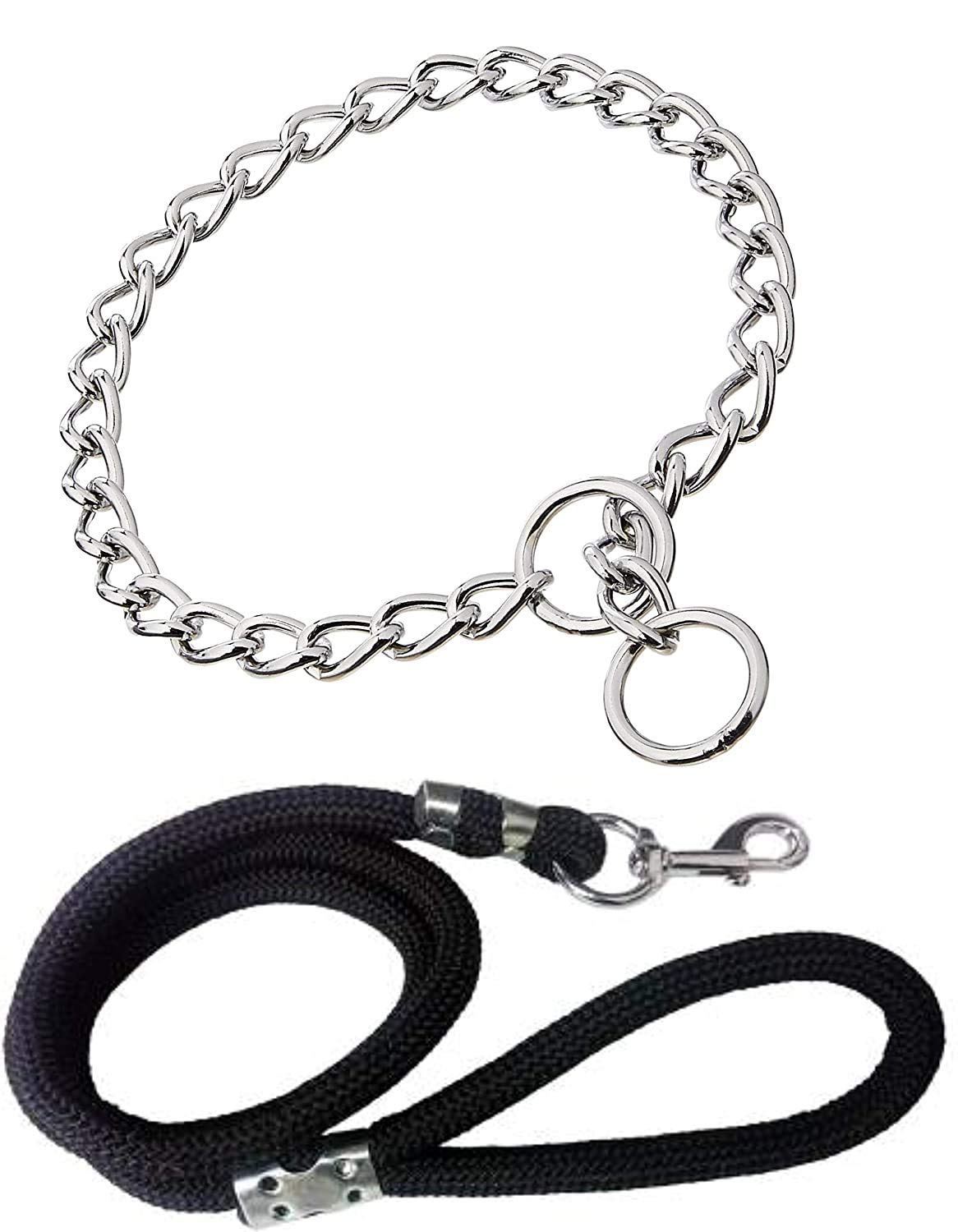 PAW PET MART Dog Belt Combo of 17 inch Dog Choke Chain with Black Lead 152cm Specially for Small Breed Dog & Puppies Collar & Leash (B0BW66RDY6) Amazon Price History, Amazon Price Tracker