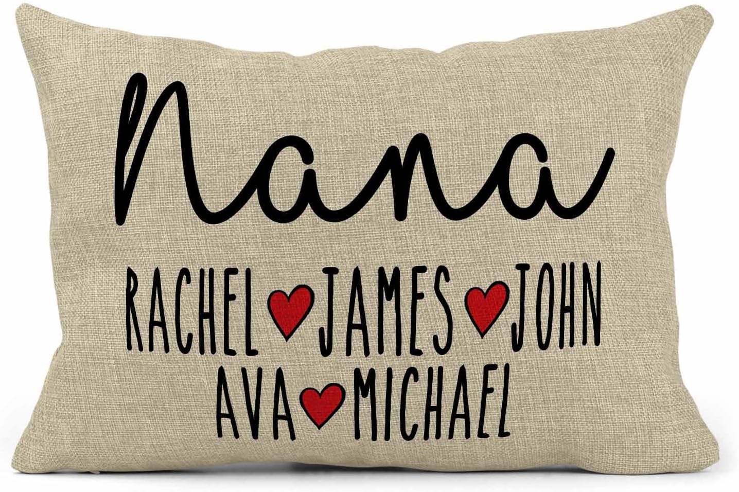 Girls Love A Monogram Grandma Pillow - Gifts for Grandma - Gifts for Mom from Daughter - Mom Gifts - Customized Pillow - Grandma Birthday Gifts from Grandchildren(Burlap, 12 x 18)