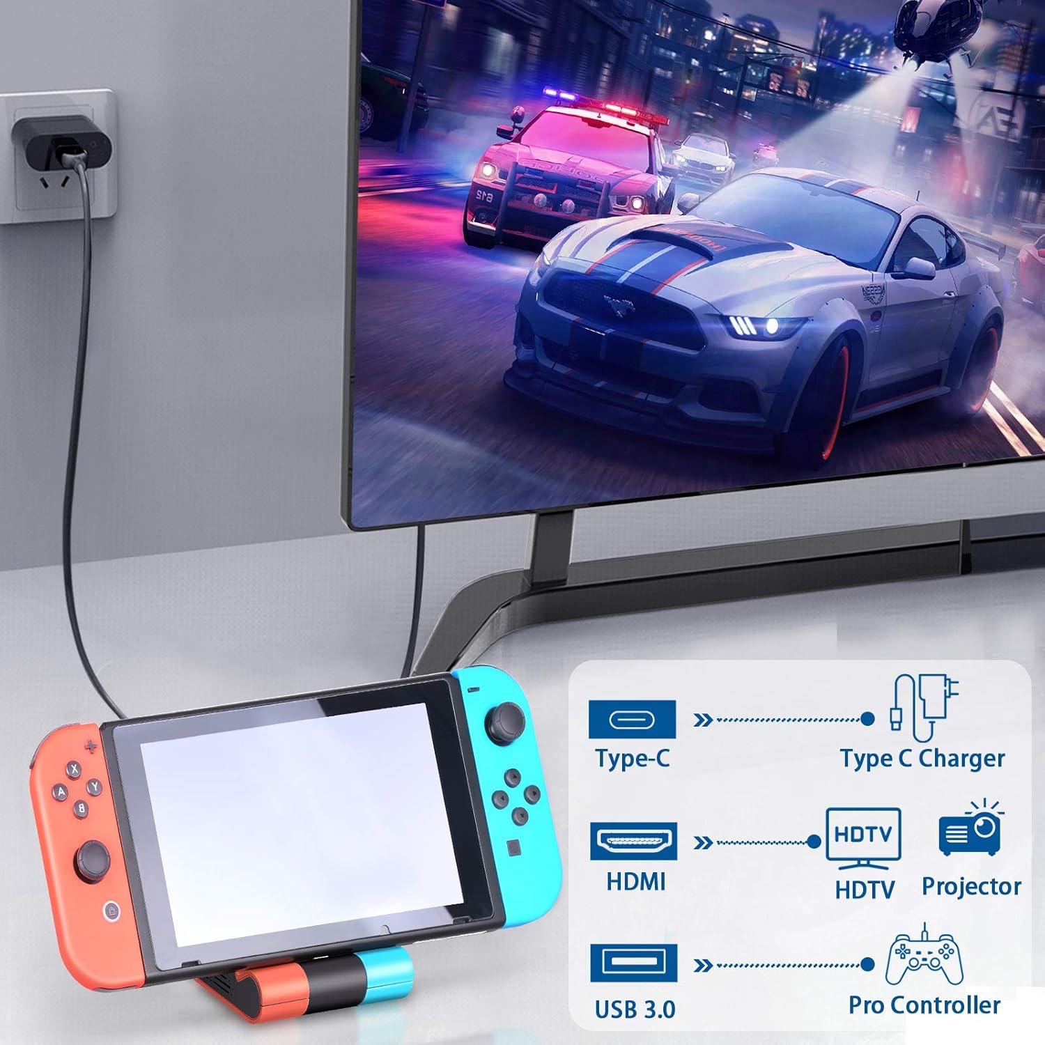 Bеѕt Cуbеr Mоndау 🔥 Switch Dock for Nintendo Switch, Tendak Foldable TV Dock Station Replacement for Nintendo Switch, Portable Type C Switch Docking Station Charging Stand with 4K HDMI TV Adapter and USB 3.0 Port Rеvіеw Switch Dock for Nintendo Switch, Tendak Foldable TV Dock Station Replacement for Nintendo Switch, Portable Type C Switch Docking Station Charging Stand with 4K HDMI TV Adapter and USB 3.0 Port
