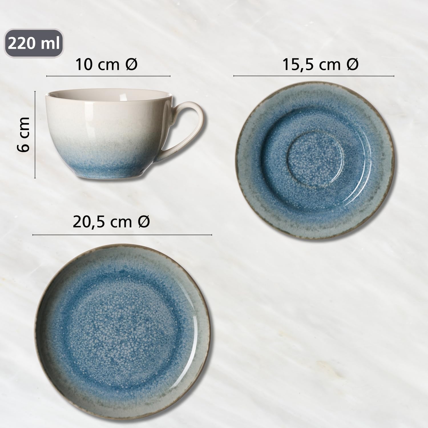 Ritzenhoff & Breker Kaffeeservice Olso | 18-teilig | blau