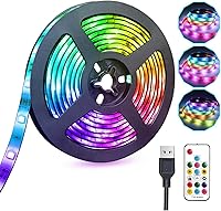 Vista 9 de Tira de luces LED con pilas, RGB luces LED tira de luces con batería, 3 llaves, controlador