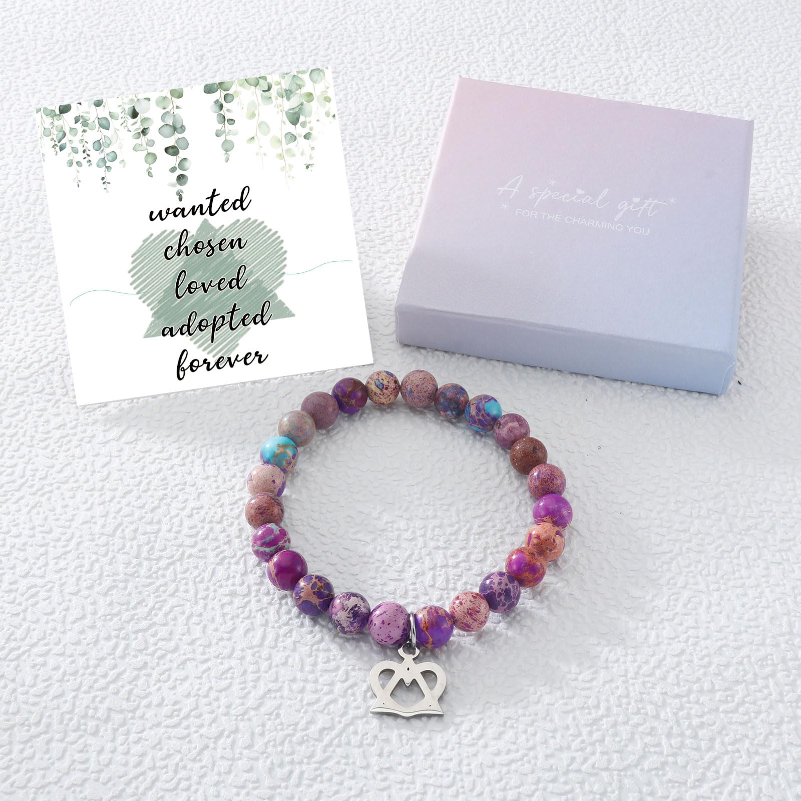 Fullrainbow Adoption Symbol Charm Bracelet - Adoption Day Gifts, Party Decorations, Thank You Gift