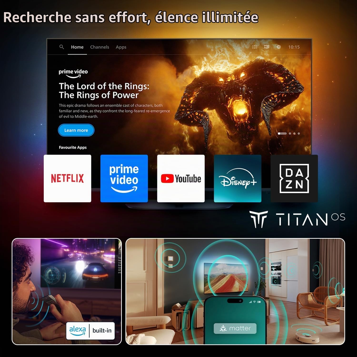 PHILIPS 85PUS8500 Ambilight - TV QLED 85 (215 cm) - 4K UHD 3840x2160 - Dolby Atmos - Smart TV - 3xHDMI