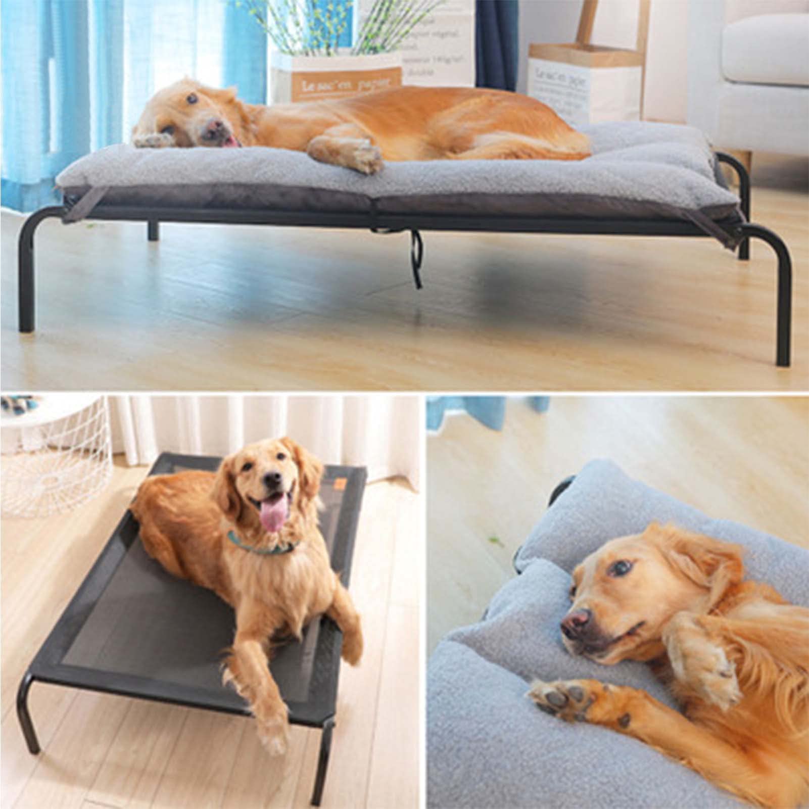 Amazon | 高架犬用ベッド 涼しい 屋外および屋内 ポータブル 犬用